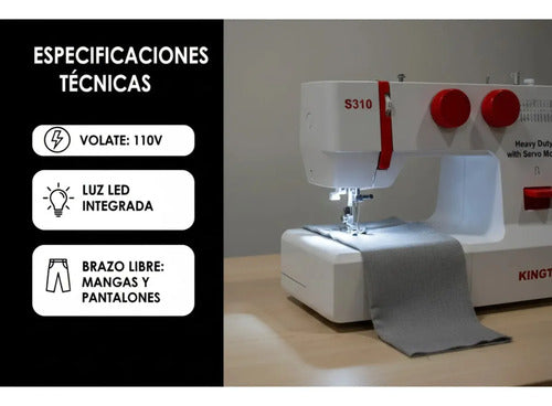 Máquina Familiar Kingter Heavy Duty 24 Puntadas Blanco 110v