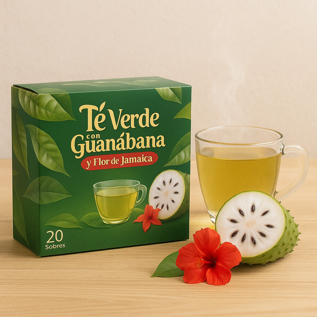 Te Verde Con Hojas De Guanábana Y Jamaica Omega3 Colsrol 2x1