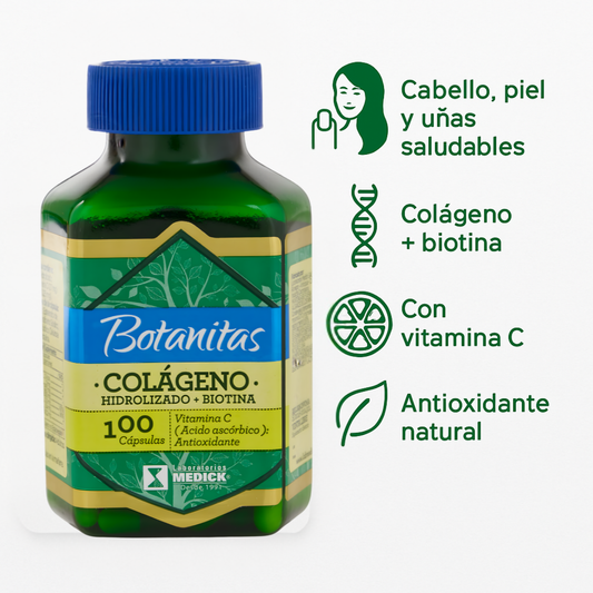 Colágeno Hidrolizado + Biotina Botanitas 100 Capsulas