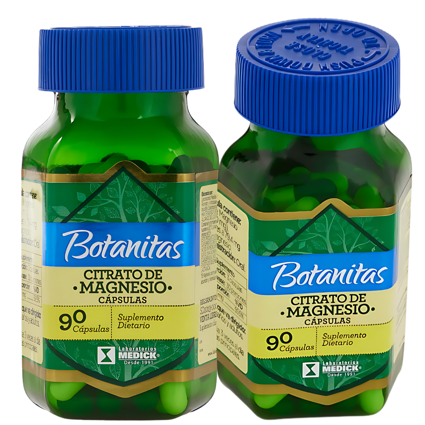 Citrato de Magnesio 490mg Botanitas x2 Frascos (180 Cápsulas) – Energía, Músculos y Estrés