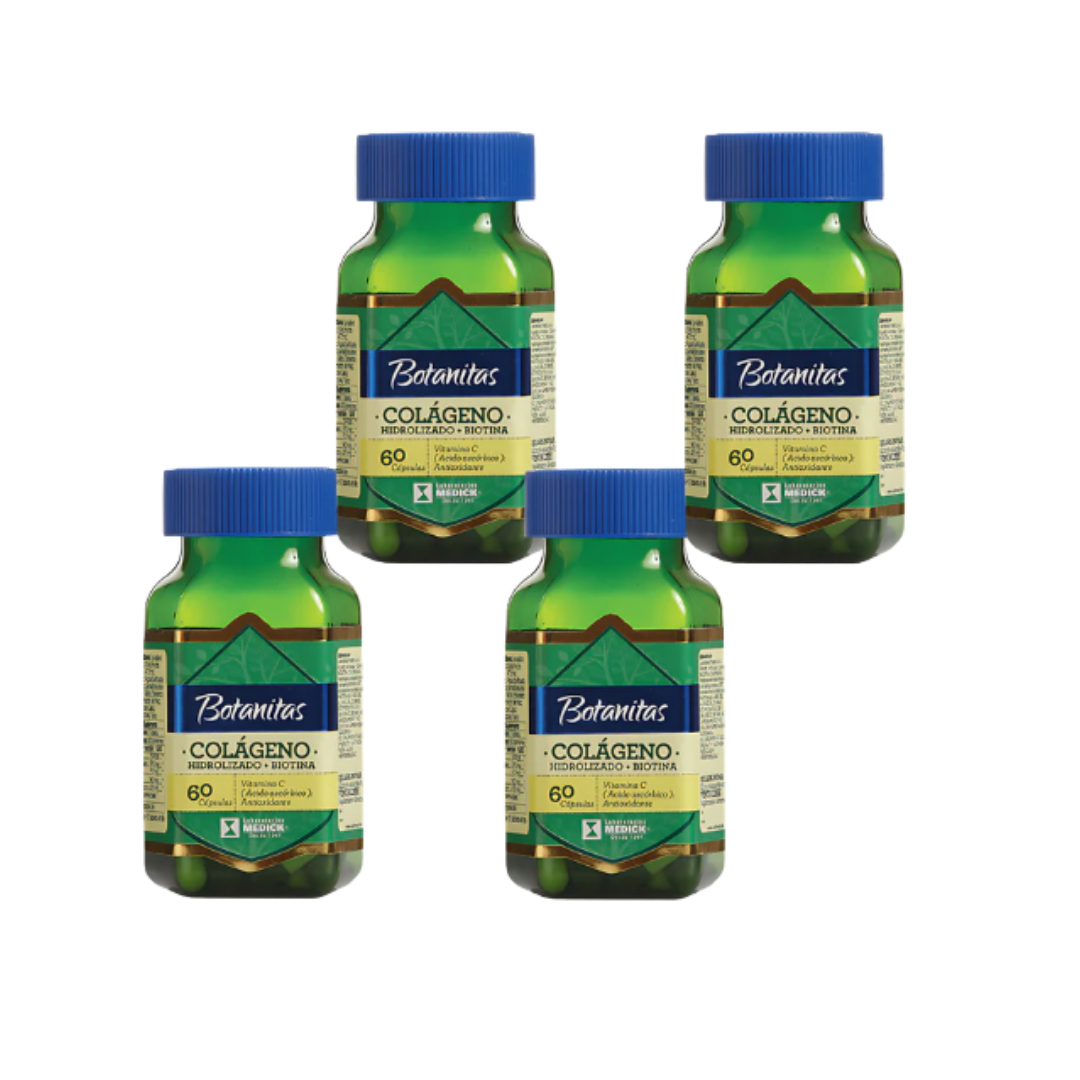 Colageno Hidrolizado Biotina 60 Capsulas Promo X4