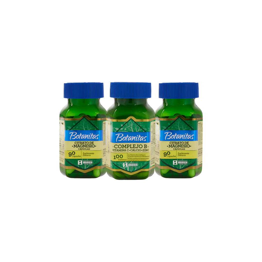 Promo Citrato De Magnesio X2 + Complejo B Vitamina C Calcio Zinc