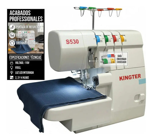 Fileteadora Profesional Kingter Overlock Refuerzo 110v S530