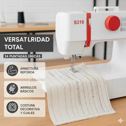 Máquina Familiar Kingter Heavy Duty 24 Puntadas Blanco 110v