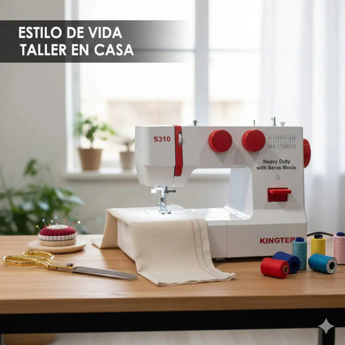 Máquina Familiar Kingter Heavy Duty 24 Puntadas Blanco 110v