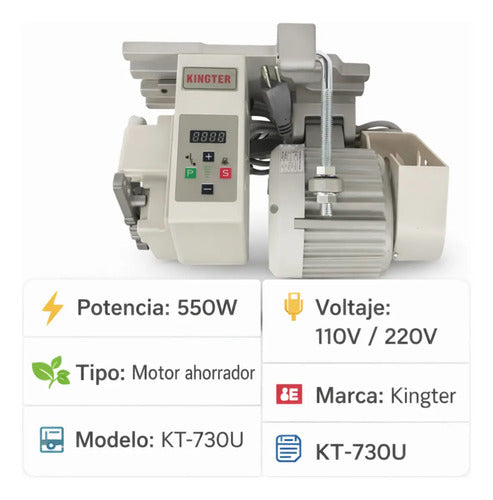 Motor Ahorrador Kingter Kt-730u 550w 110v 220v Maquina Coser