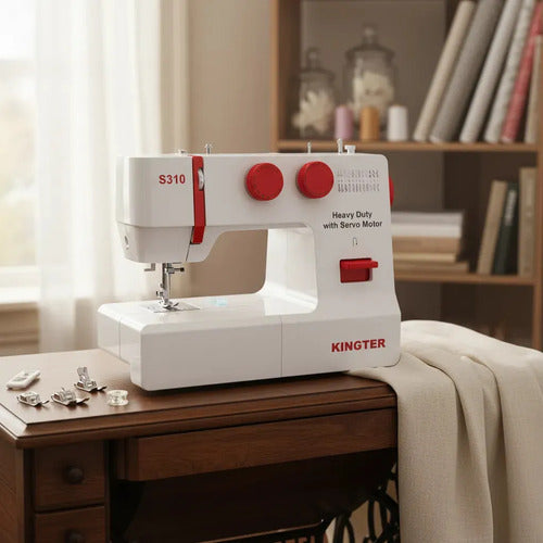 Máquina Familiar Kingter Heavy Duty 24 Puntadas Blanco 110v