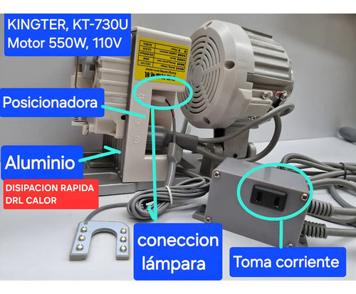 Motor Ahorrador Kingter Kt-730u 550w 110v 220v Maquina Coser