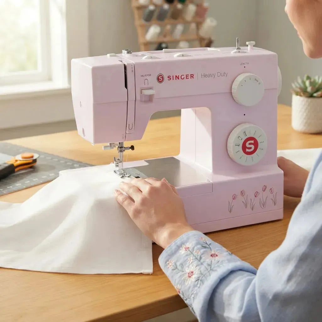 Máquina De Coser Singer Heavy Duty 4411 Rosada Familiar