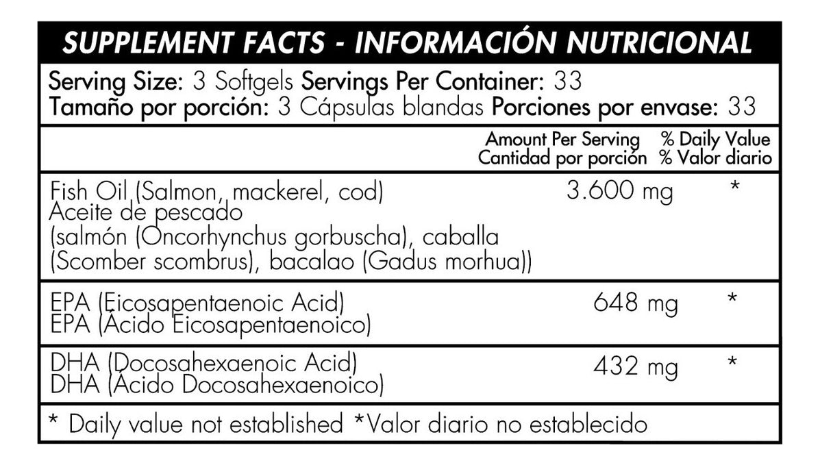 Omega 3 Fish Oil 1200mg X 100 Natural