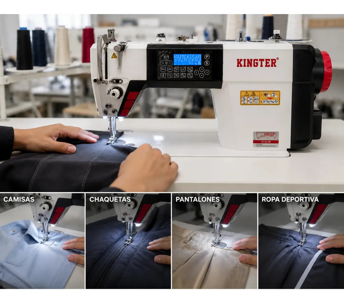 Máquina De Coser Plana Electrónica Kingter Kt-d7-4r