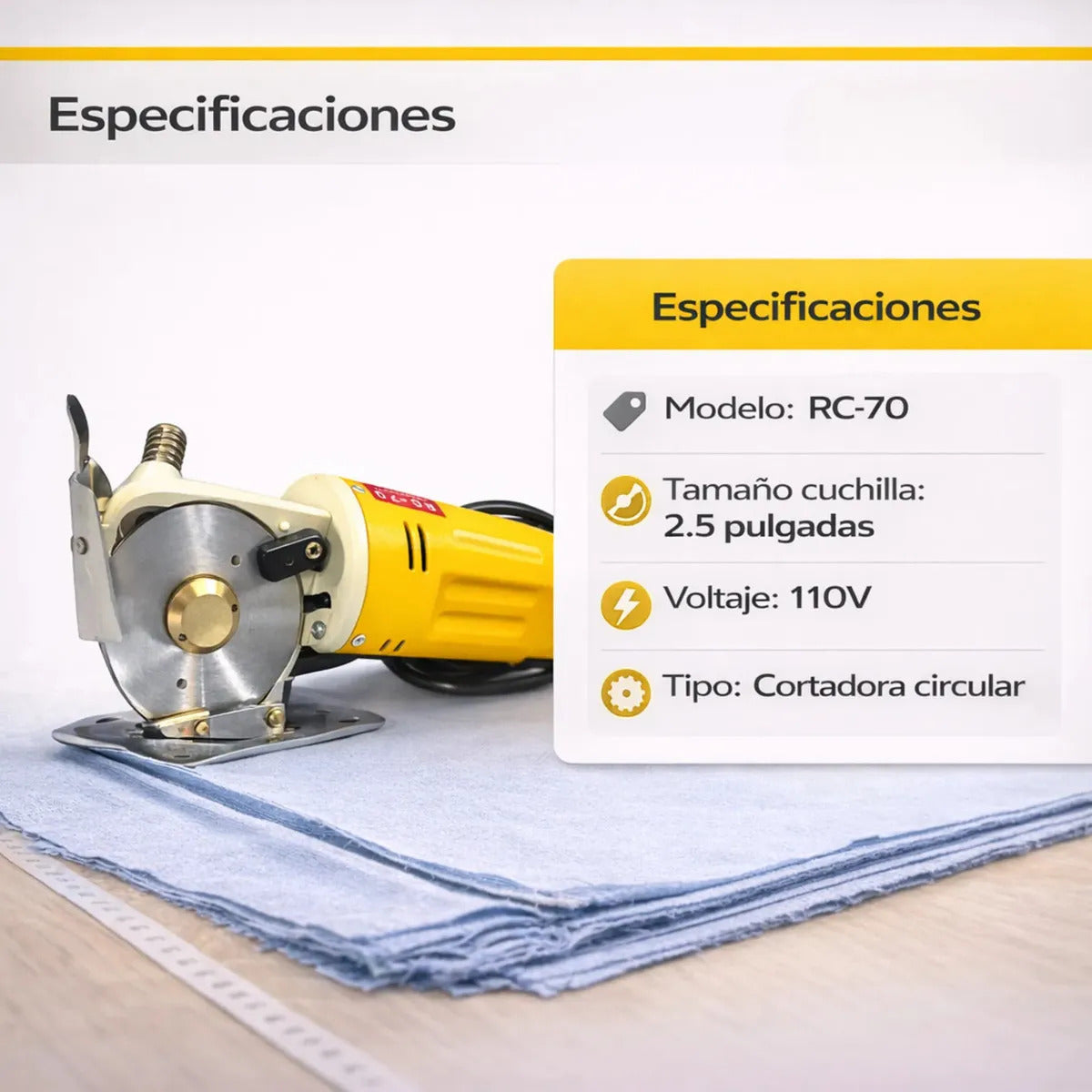 Cortadora De Tela Circular Kingter Rc-70 2.5  Pulgadas 110v