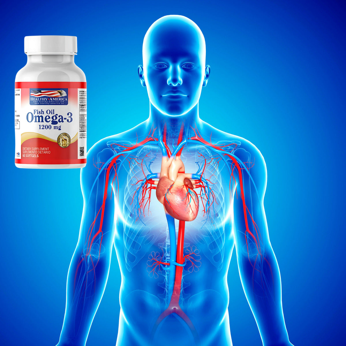 Omega-3 1200mg Healthy America Natural