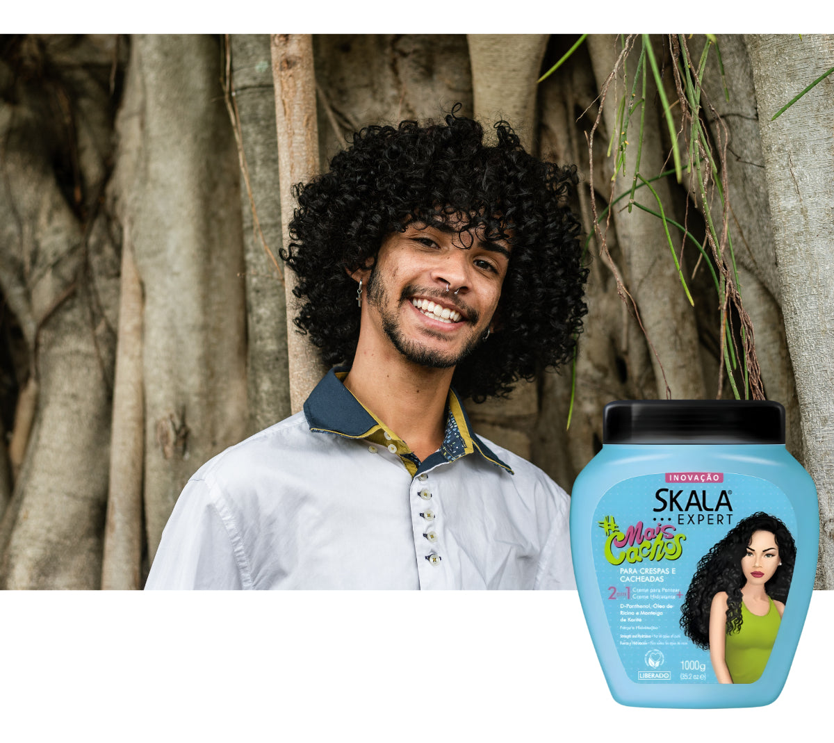 Vitaminas Complejo B Botanitas + Crema 2 En 1 Skala Mais Cachos 1000g Hidratación Profunda Para Cabello Rizado Y Crespo