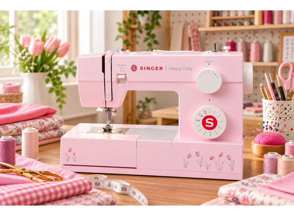 Máquina De Coser Singer Heavy Duty 4411 Rosada Familiar