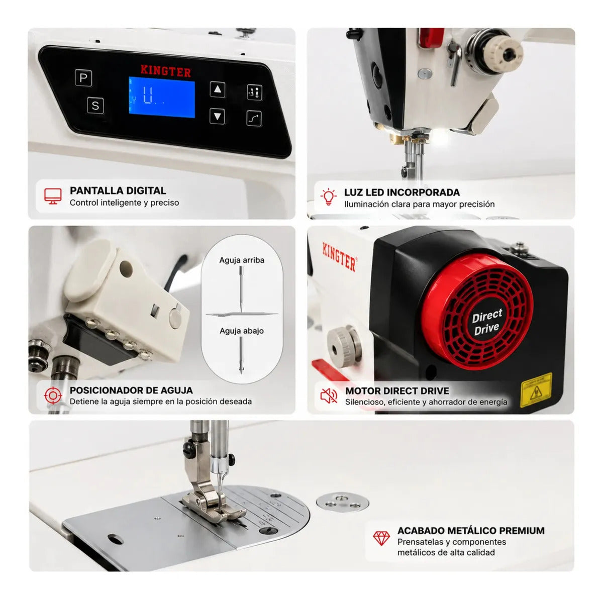 Maquina De Coser Industrial Plana Mecatrónica Kingter Kt D3a