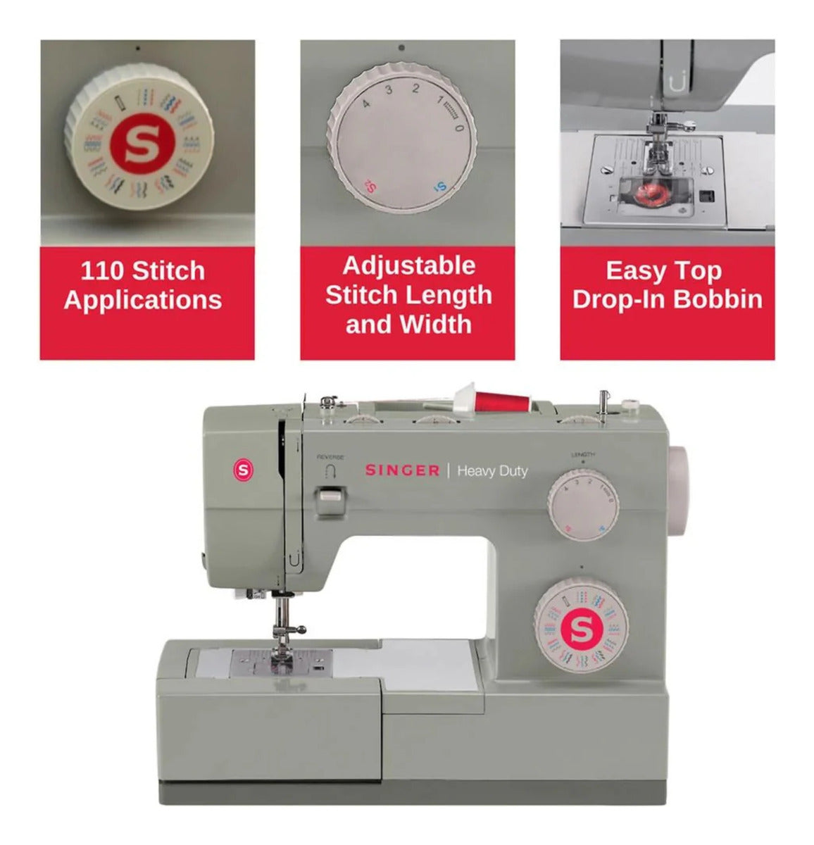 Máquina De Coser Recta Singer Heavy Duty 4452 Original