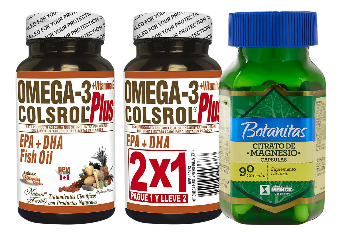 Omega 3 Colsrol  Y Citrato De Magnesio Natural