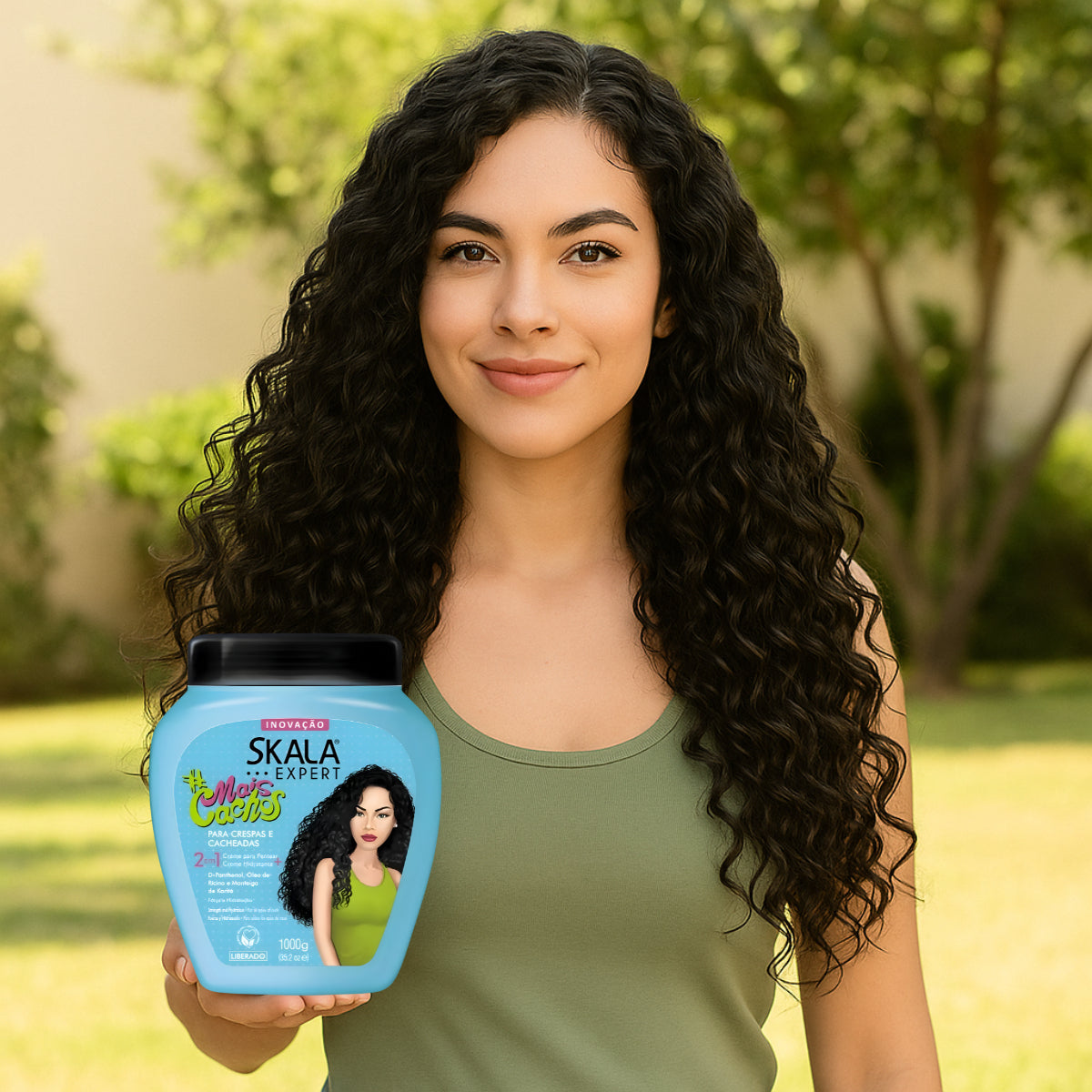 Vitaminas Complejo B Botanitas + Crema 2 En 1 Skala Mais Cachos 1000g Hidratación Profunda Para Cabello Rizado Y Crespo