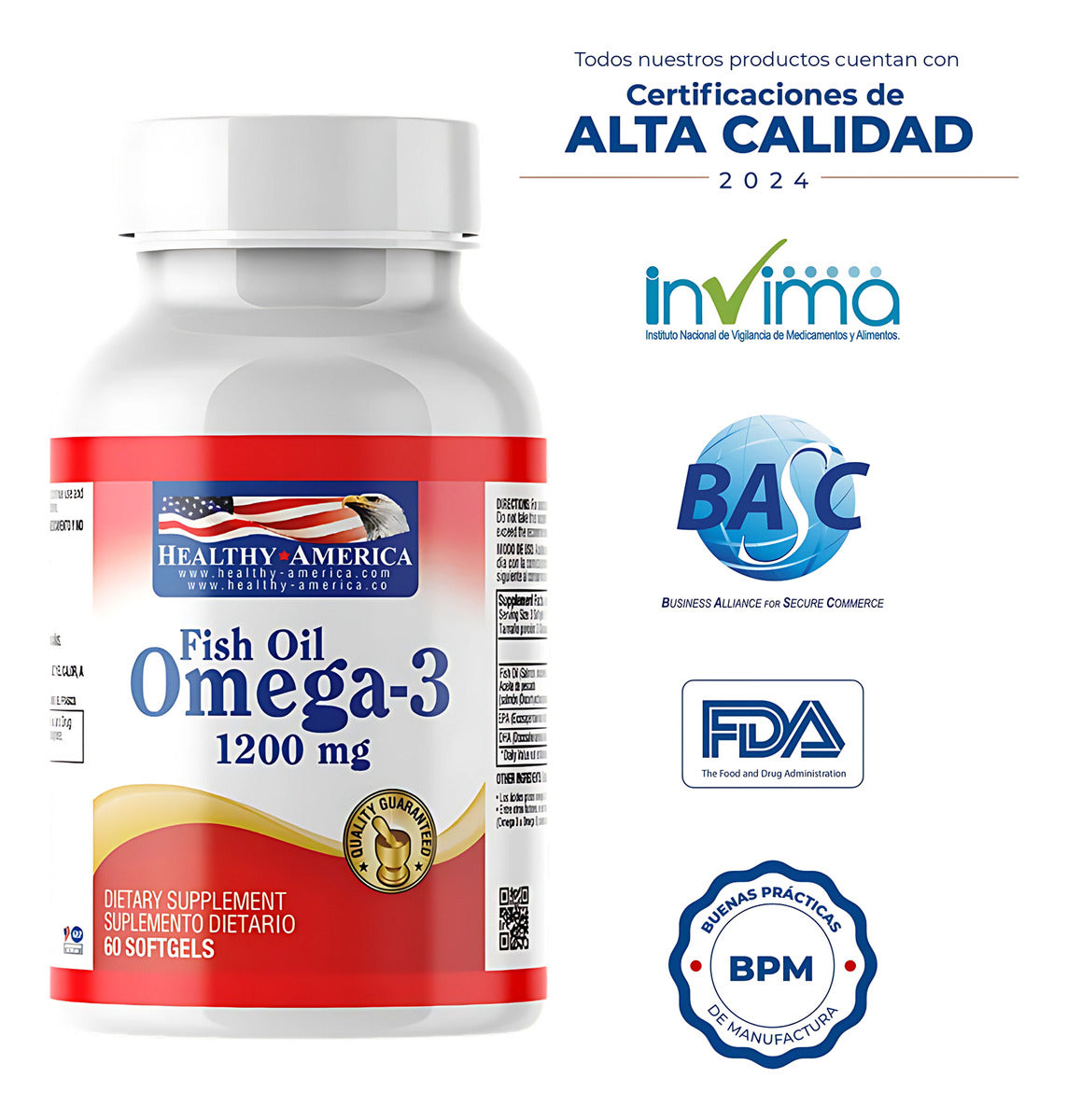Omega-3 1200mg Healthy America Natural