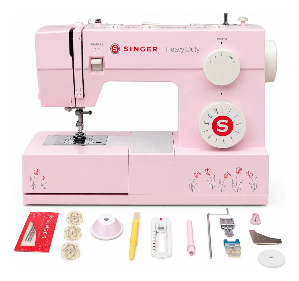Máquina De Coser Singer Heavy Duty 4411 Rosada Familiar