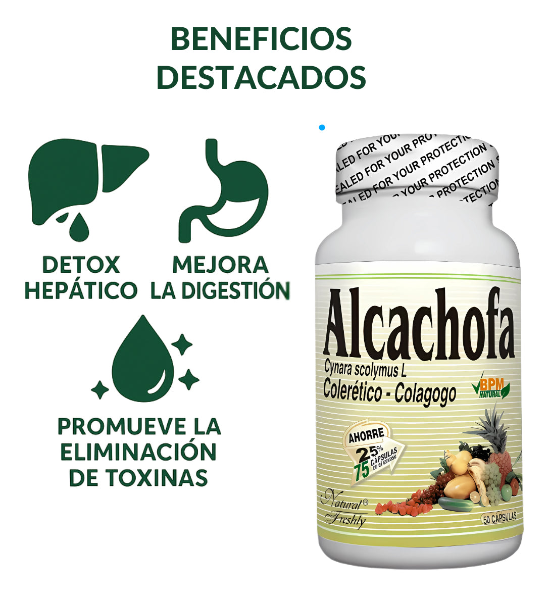 Kit Alcachofa Cynara Scolymus L 75 Cápsulas Natural Freshly + Omega 3 Colsrol Plus Con Vitamina E 50 Cápsulas 2x1 Natural Freshly