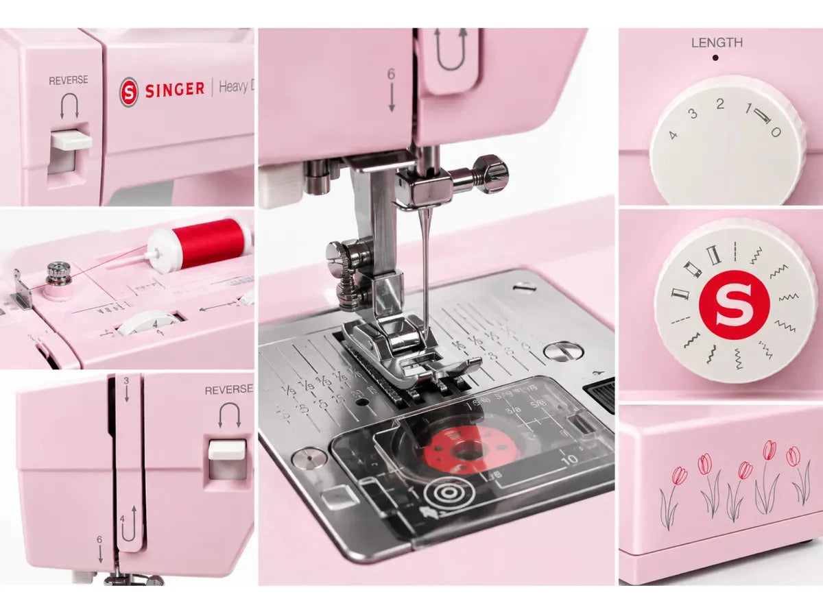 Máquina De Coser Singer Heavy Duty 4411 Rosada Familiar