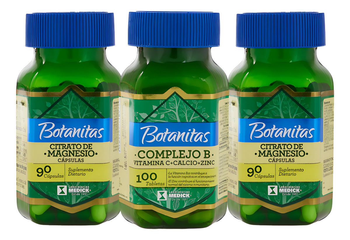 Promo Citrato De Magnesio X2 + Complejo B Vitamina C Calcio Zinc