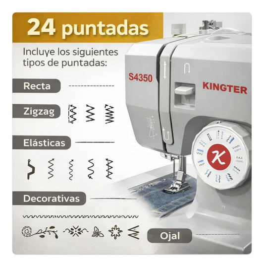 Kingter S4350 Máquina De Coser Heavy Duty Gris