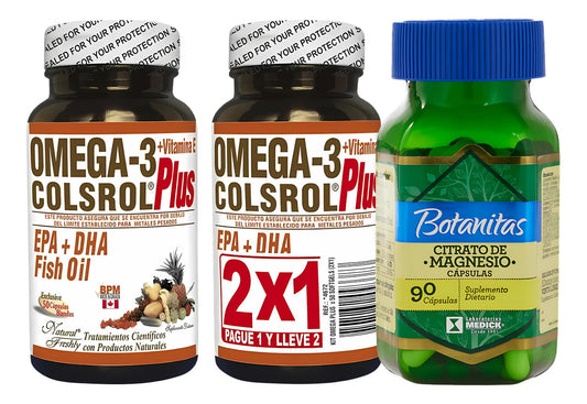 Omega 3 Colsrol  Y Citrato De Magnesio Natural