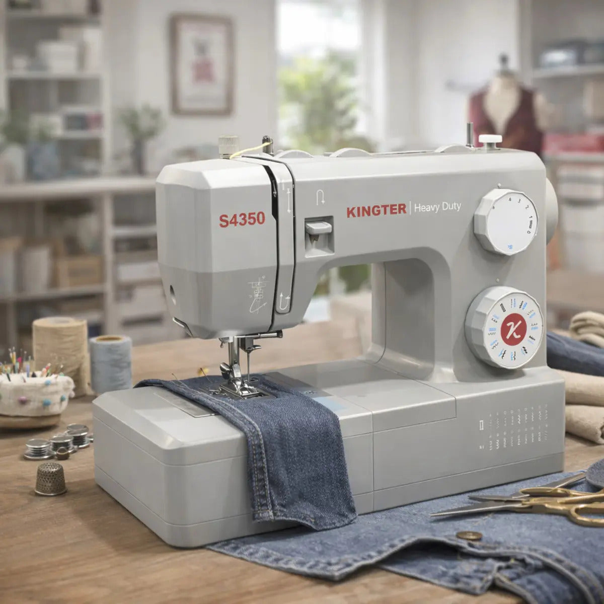 Kingter S4350 Máquina De Coser Heavy Duty Gris
