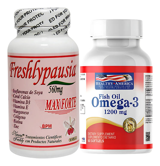 Suplemento Menopausia Freshlypausia Natural Freshly Y Omega 3 Healthy America