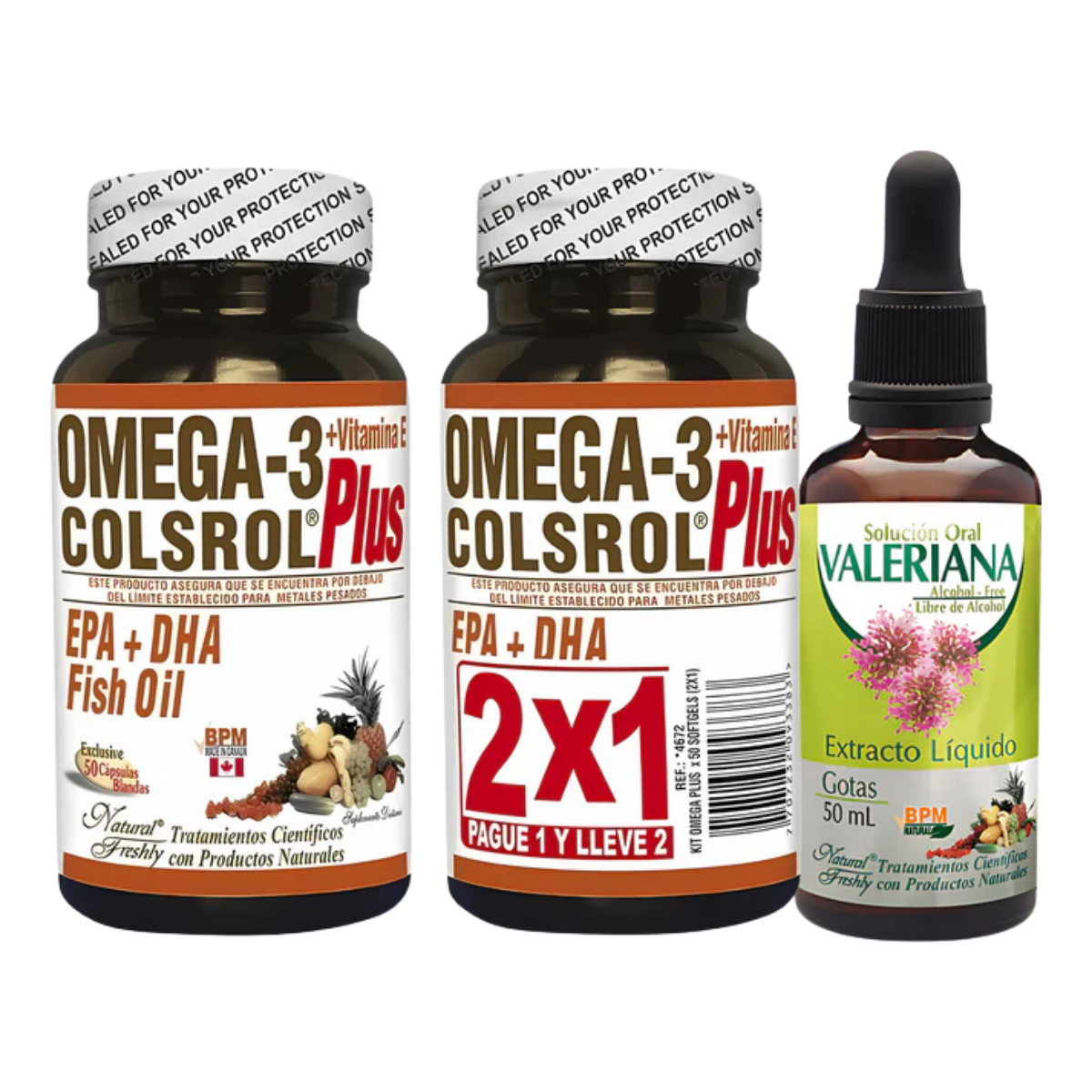 Kit Omega 3 Colsrol Plus 50 Cápsulas 2x1 + Valeriana Natural Freshly