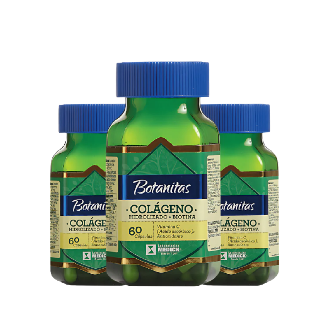 Colageno Hidrolizado Biotina 60 capsulas Botanitas X3