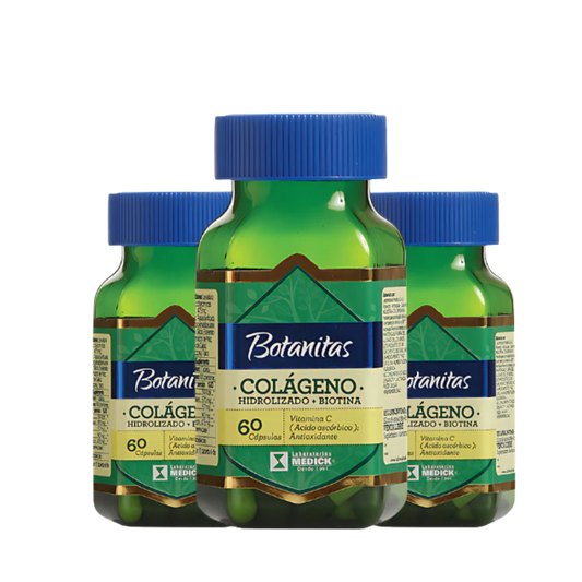 Colageno Hidrolizado Biotina 60 capsulas Botanitas X3